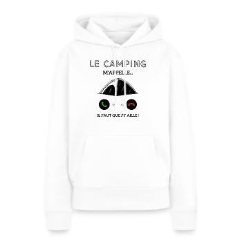 le campagne m'appelle il faut que j'y aille! - Sweat à capuche Premium bio Femme - blanc - Devant - Julia (174cm)