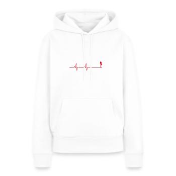 Liebespaar Herzschlag - Frauen Premium Bio Hoodie - Weiß - Vorne - Julia (174cm)