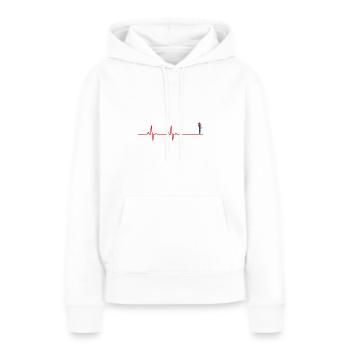 Liebespaar Herzschlag - Frauen Premium Bio Hoodie - Weiß - Vorne - Julia (174cm)