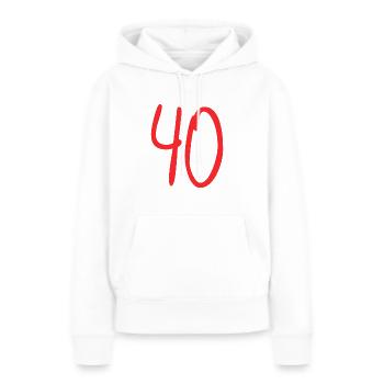 cadeau anniversaire 40 ans - Sweat à capuche Premium bio Femme - blanc - Devant - Julia (174cm)