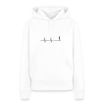 Je suis enceinte - Sweat à capuche Premium bio Femme - blanc - Devant - Julia (174cm)