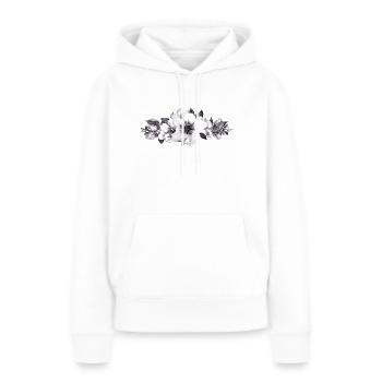 Gray blossom flowers. - Frauen Premium Bio Hoodie - Weiß - Vorne - Julia (174cm)