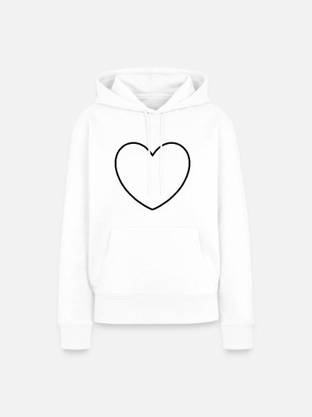 Schwarzes Herz Geschenk - Frauen Premium Bio Hoodie - Weiß