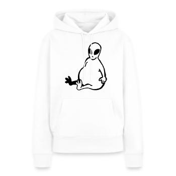 Dicker Alien - Sweat à capuche Premium bio Femme - blanc - Devant - Julia (174cm)