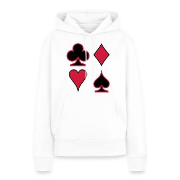 Poker Deck Dealer Trumpf Spielkarten Skat Canasta - Frauen Premium Bio Hoodie - Weiß - Vorne - Julia (174cm)
