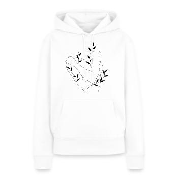 Corps en croissance - Sweat à capuche Premium bio Femme - blanc - Devant - Julia (174cm)