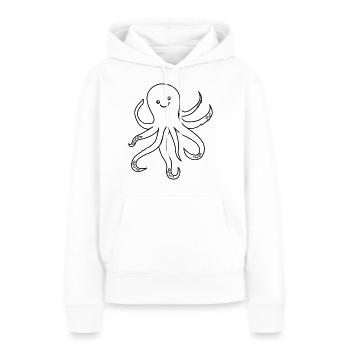 Pieuvre Pieuvre - Sweat à capuche Premium bio Femme - blanc - Devant - Julia (174cm)