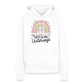 Schwangerschaft Baby Bauch - Kleines Wunder - Frauen Premium Bio Hoodie - Weiß - Vorne - Julia (174cm)