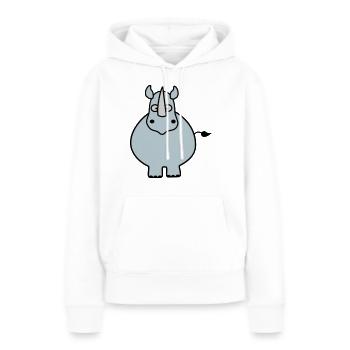 Rhino - Sweat à capuche Premium bio Femme - blanc - Devant - Julia (174cm)