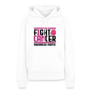 Krebs bekämpfen. Monat des Bewusstseins. - Frauen Premium Bio Hoodie - Weiß - Vorne - Julia (174cm)