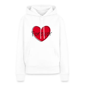 rotes Herz rot Herzen rot Herz Geschenk  - Frauen Premium Bio Hoodie - Weiß - Vorne - Julia (174cm)