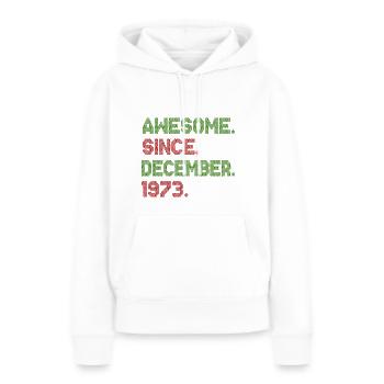 1973 Génial depuis décembre Avenue de Noël - Sweat à capuche Premium bio Femme - blanc - Devant - Julia (174cm)