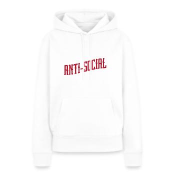 Anti social - Sweat à capuche Premium bio Femme - blanc - Devant - Julia (174cm)