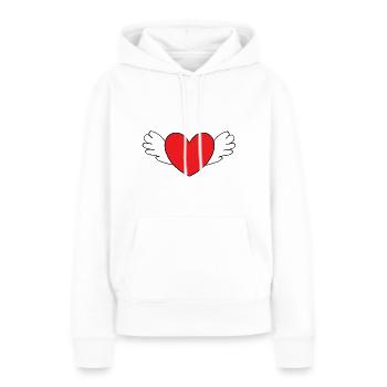 rotes Herz rot Herzen rot Herz Geschenk - Frauen Premium Bio Hoodie - Weiß - Vorne - Julia (174cm)