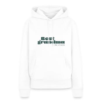 Meilleure grand-mère de l’univers - Sweat à capuche Premium bio Femme - blanc - Devant - Julia (174cm)
