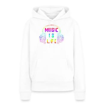 Music is life - Frauen Premium Bio Hoodie - Weiß - Vorne - Julia (174cm)