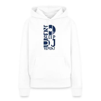 Disc Jockey - Sweat à capuche Premium bio Femme - blanc - Devant - Julia (174cm)