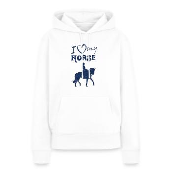 Cavalier - Sweat à capuche Premium bio Femme - blanc - Devant - Julia (174cm)