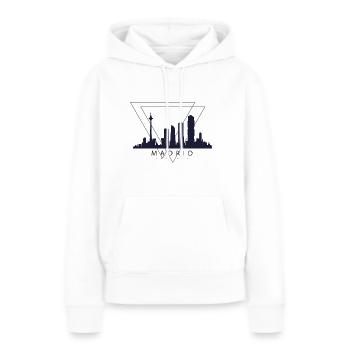 Madrid - Sweat à capuche Premium bio Femme - blanc - Devant - Julia (174cm)