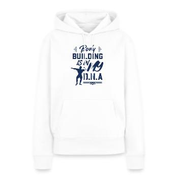 Bodybuilders - Sweat à capuche Premium bio Femme - blanc - Devant - Julia (174cm)