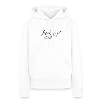 Flèche et arc - Sweat à capuche Premium bio Femme - blanc - Devant - Julia (174cm)