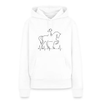 Cavalière - Sweat à capuche Premium bio Femme - blanc - Devant - Julia (174cm)