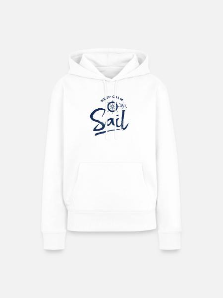 Seglerin - Frauen Premium Bio Hoodie - Weiß