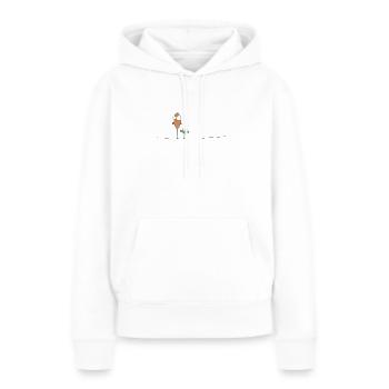 Deux oiseaux sur la ligne électrique de câble - Sweat à capuche Premium bio Femme - blanc - Devant - Julia (174cm)