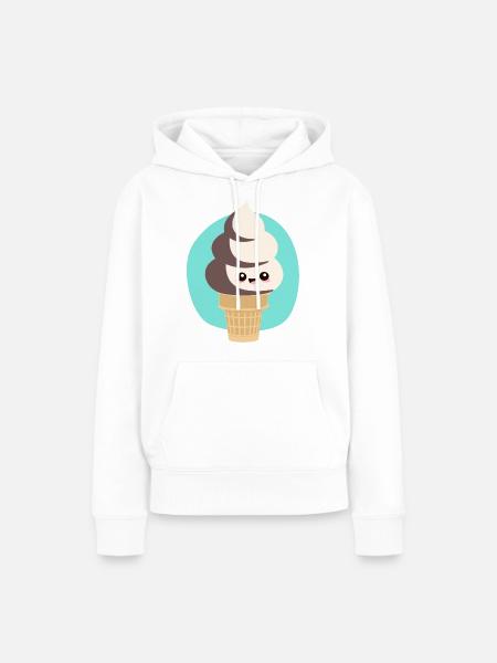 süßes Softeis Sommer Kawaii - Frauen Premium Bio Hoodie - Weiß