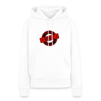 Stempel definitiv irre Spruch Geschenk Spaß Witz - Frauen Premium Bio Hoodie - Weiß - Vorne - Julia (174cm)