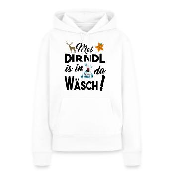 Dirndl Damen - Dirndl in da Wäsch - Frauen Premium Bio Hoodie - Weiß - Vorne - Julia (174cm)