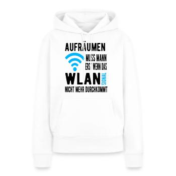 Aufräumen Wlan Signal - Frauen Premium Bio Hoodie - Weiß - Vorne - Julia (174cm)