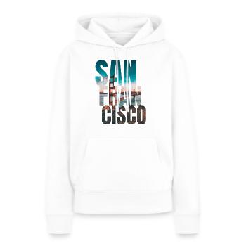 San Francisco California Golden Gate Bridge - Sweat à capuche Premium bio Femme - blanc - Devant - Julia (174cm)