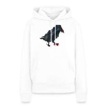 Corbeau - Sweat à capuche Premium bio Femme - blanc - Devant - Julia (174cm)