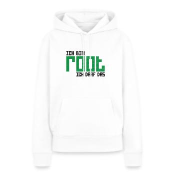 Ich bin root ich darf das Hacker Nerd Admin Shirt - Frauen Premium Bio Hoodie - Weiß - Vorne - Julia (174cm)