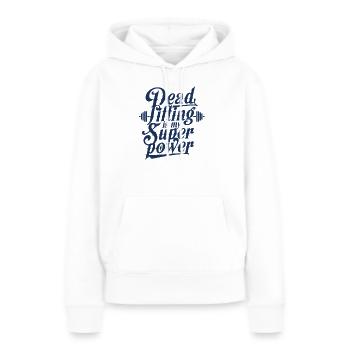 Deadlifts Deadlift élévateur de croisière deadlift gym - Sweat à capuche Premium bio Femme - blanc - Devant - Julia (174cm)