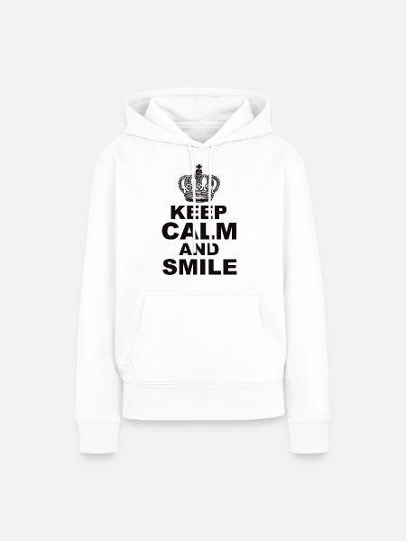 Keep calm and Smile - Frauen Premium Bio Hoodie - Weiß
