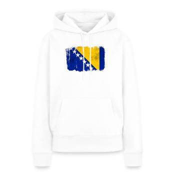 Drapeau de la Bosnie - Sweat à capuche Premium bio Femme - blanc - Devant - Julia (174cm)