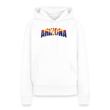 Arizona - Sweat à capuche Premium bio Femme - blanc - Devant - Julia (174cm)