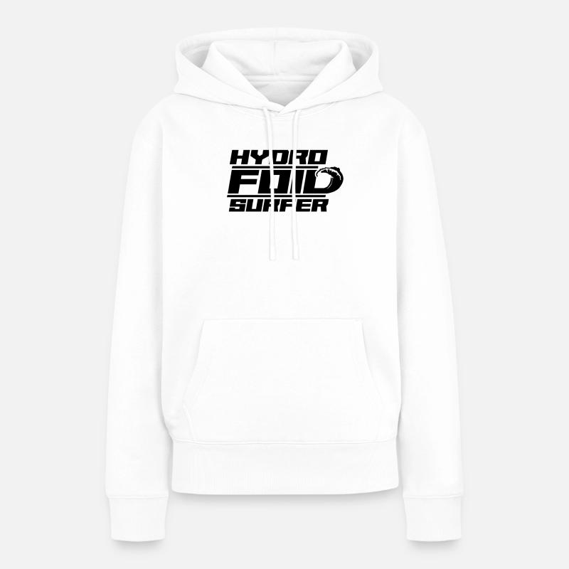 Hydrofoil Surfer Hydro Foil Hydrofoil Surf Surf - Sweat à capuche Premium bio Femme - blanc