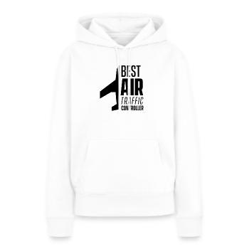 Meilleur contrôleur aérien Job Contrôleur aérien Contrôleur aérien - Sweat à capuche Premium bio Femme - blanc - Devant - Julia (174cm)