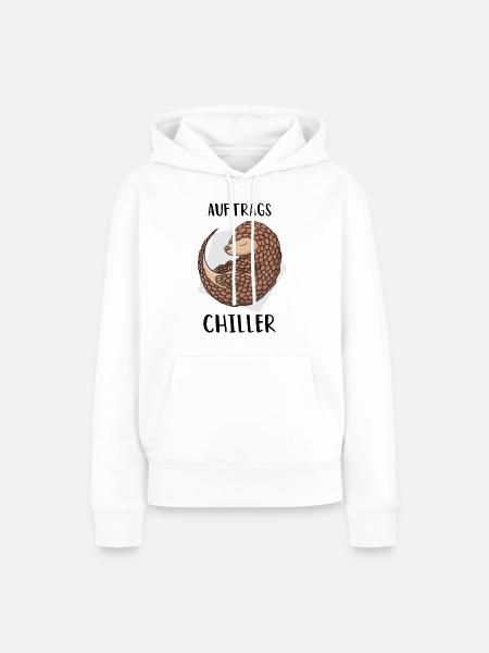 Auftrags Chiller Gürteltier - Frauen Premium Bio Hoodie - Weiß