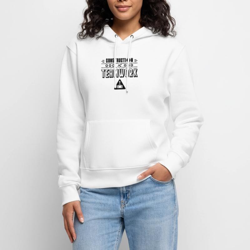 Construction work is teamwork construction site construction workers Women’s Premium Organic Hoodie
