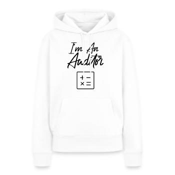 Je suis Un commissaire aux comptes - Sweat à capuche Premium bio Femme - blanc - Devant - Julia (174cm)
