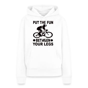 Put The Fun Between Your Legs - Sweat à capuche Premium bio Femme - blanc - Devant - Julia (174cm)