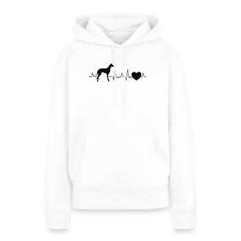 Whippet Herzschlag Windhund Sighthound - Frauen Premium Bio Hoodie - Weiß - Vorne - Julia (174cm)