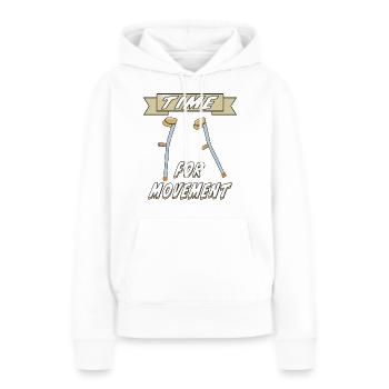 KRÜCKEN TIME FOR MOVEMENT - Frauen Premium Bio Hoodie - Weiß - Vorne - Julia (174cm)