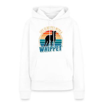 Life is better with a Whippet Windhund Sighthound - Frauen Premium Bio Hoodie - Weiß - Vorne - Julia (174cm)