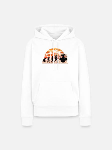 Schlagzeug Evolution Sunset Drummer Schlagzeuger - Frauen Premium Bio Hoodie - Weiß