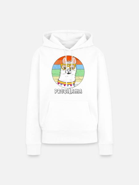 LAMA PROBLLAMA - Frauen Premium Bio Hoodie - Weiß
